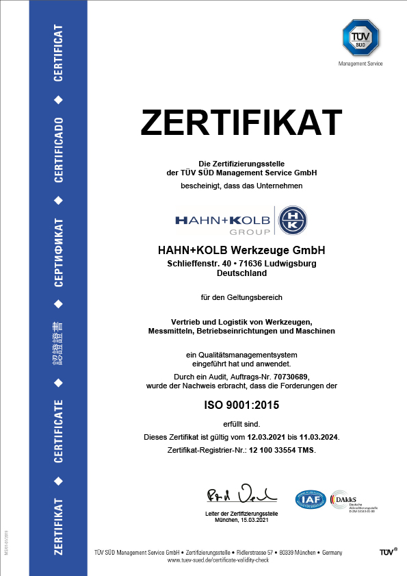 Zertifikat ISO 9001 