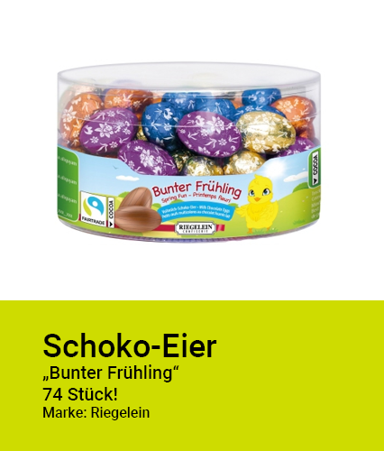 Riegelein Schoko-Eier Bunter Frühling 74 St./Pack.