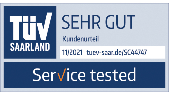 KIPP-Service: VERY GOOD - Passed TÜV certification with mark 1.7 