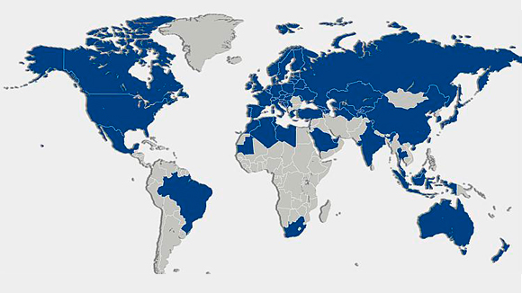 Weltweite Präsenz - Mit insgesamt 11 eigenen Standorten und über 50 Vertretungen ist KIPP weltweit präsent. 