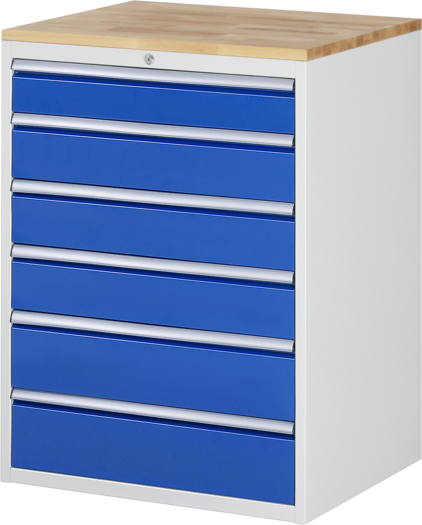 Drawer Cabinet with 6 drawers - Width 770 x depth 650 x height 1035 mm, drawers: 120-150-150-150-180-180 (full extension, load capacity 75 kg) 